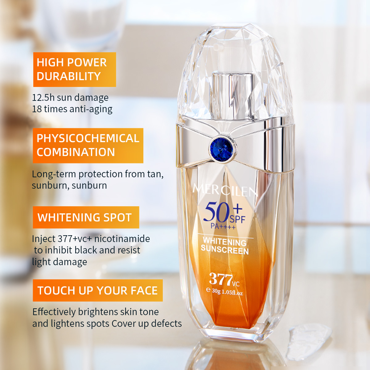 Tabir Surya Mercilen 30g, Spf5 - Spf 50 Sunscreen ulasan dan harga