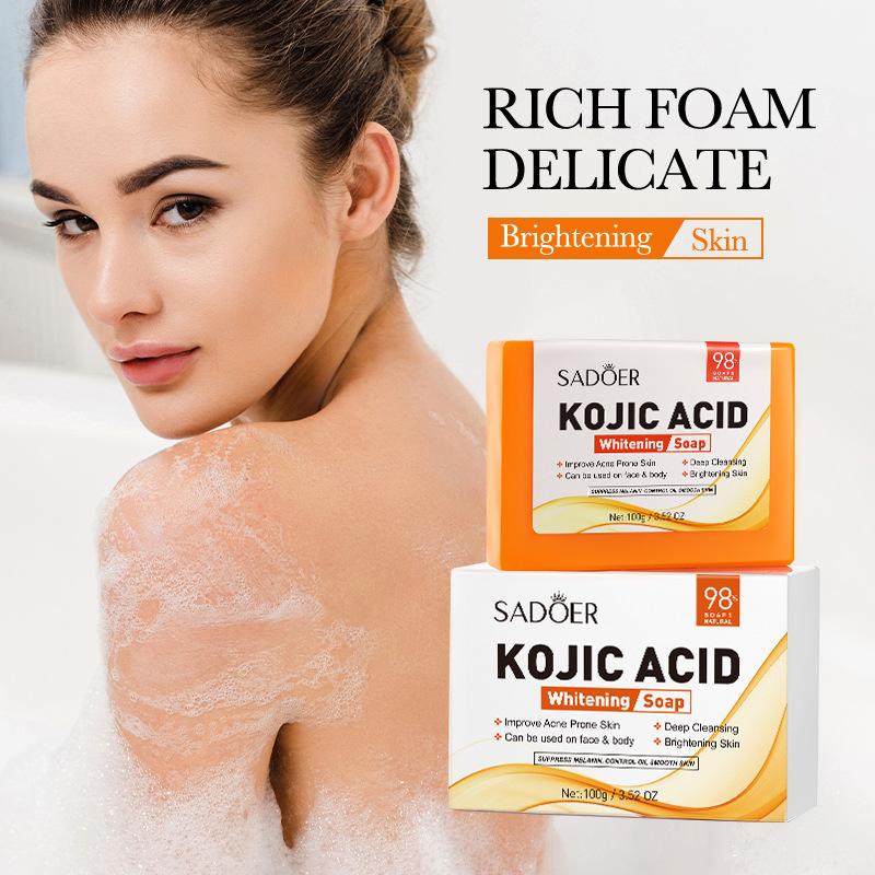 1 Buah SADOER Sabun Wajah Asam - Kojic Acid Soap ulasan dan harga