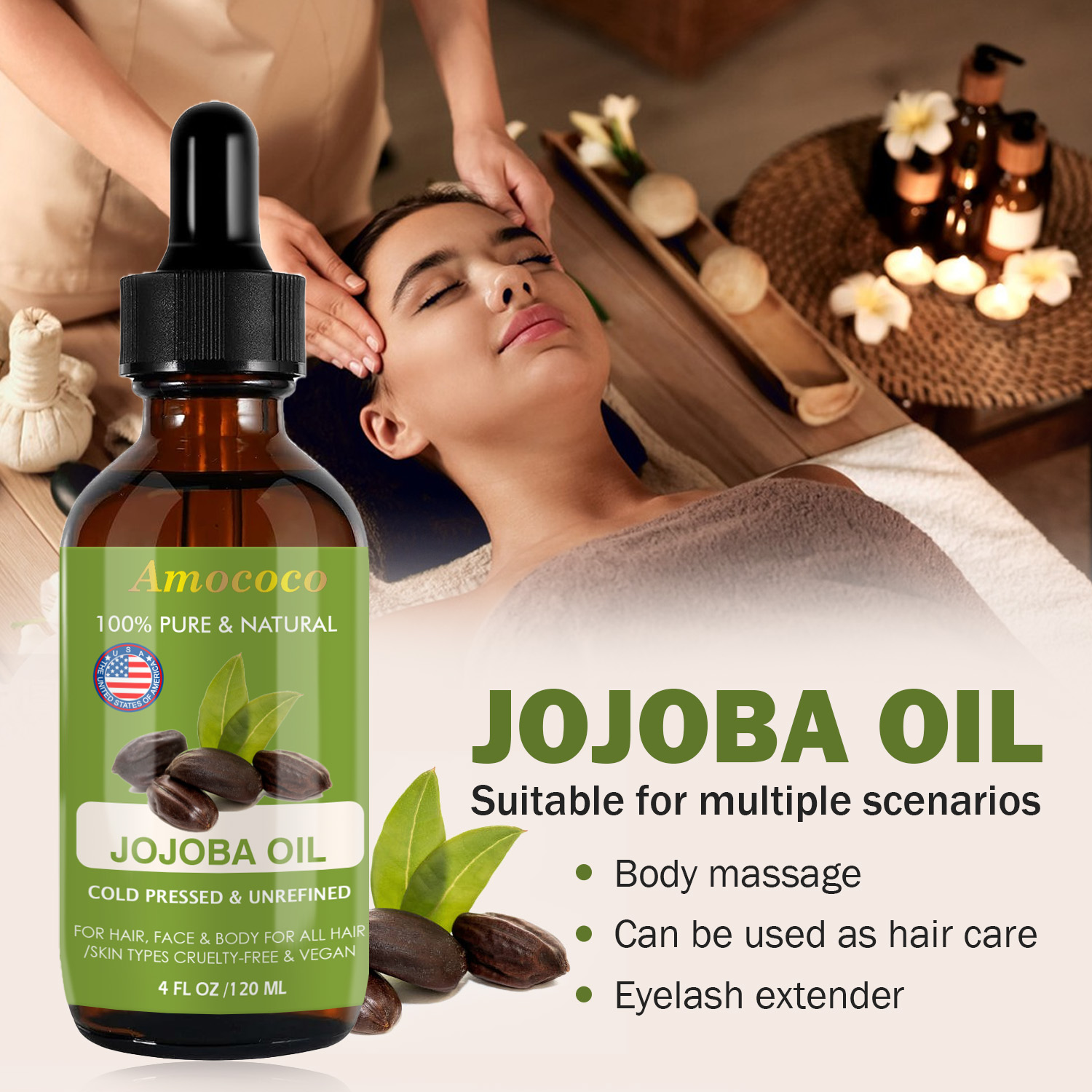 Amococo 2pcs Minyak Jojoba dan - Face Oil Rosehip ulasan dan harga