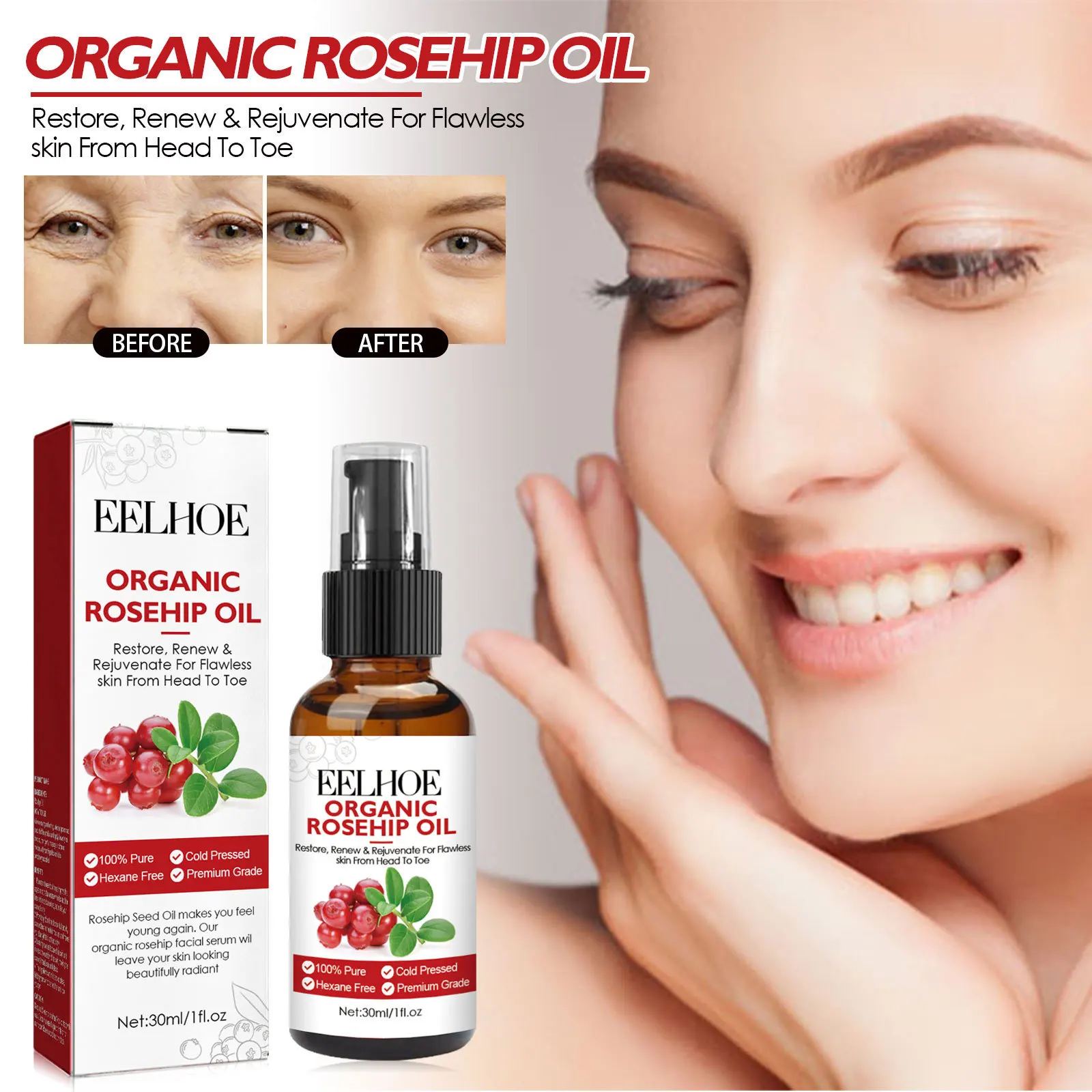 Serum Wajah Minyak Rosehip 30M - Face Oil Rosehip ulasan dan harga